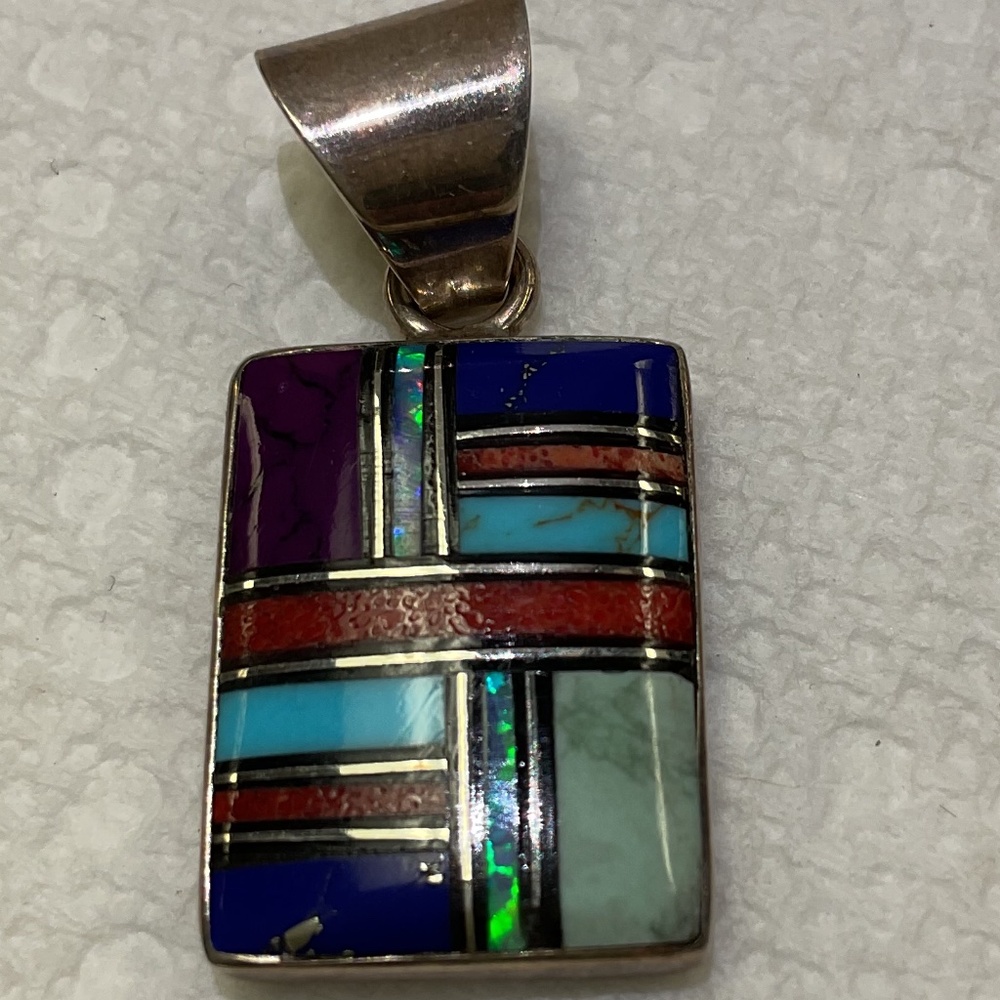 Sterling silver multi stone pendant